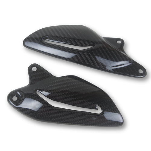 100% Carbon Heel Plates Triumph 675 Street Triple 13-16 Twill Gloss