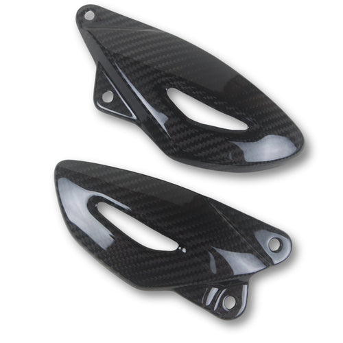 Carbon Heel Plates Triumph 675 Street Triple 06-12 Twill Gloss